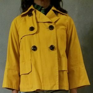 Trendy Yellow Double-Breasted Trench Coat
